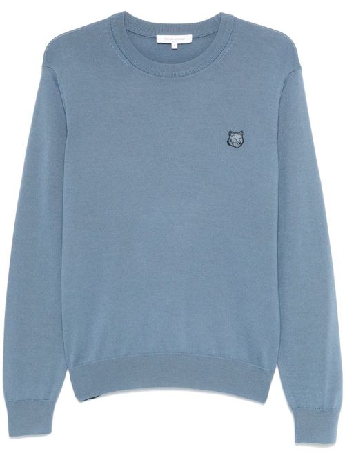 Blue Bold Fox Head wool jumper