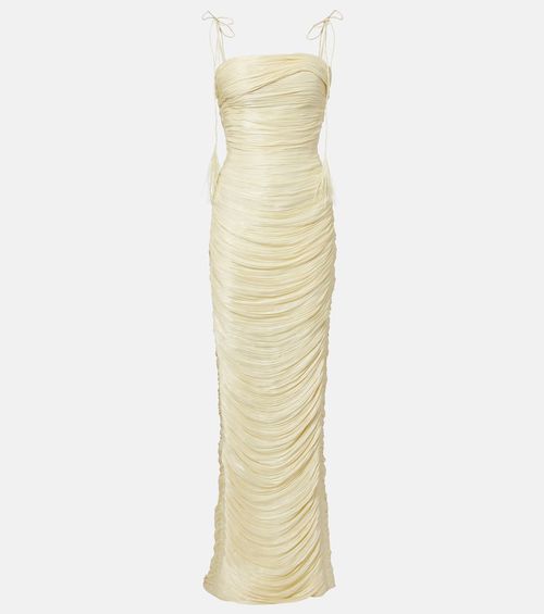 Pleated organza gown