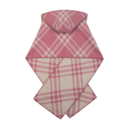 Mu Tbar Check Hooded Scarf — Pink