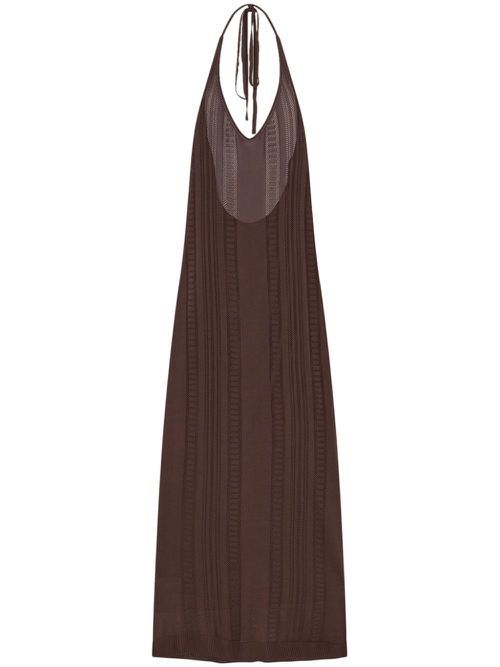 Guayabera midi dress - Brown