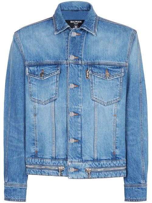 Zip-detail denim jacket - Blue