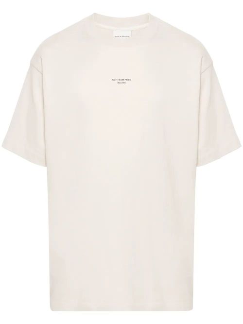 Classic Slogan T-Shirt Brown Cotton Tshirt - Men