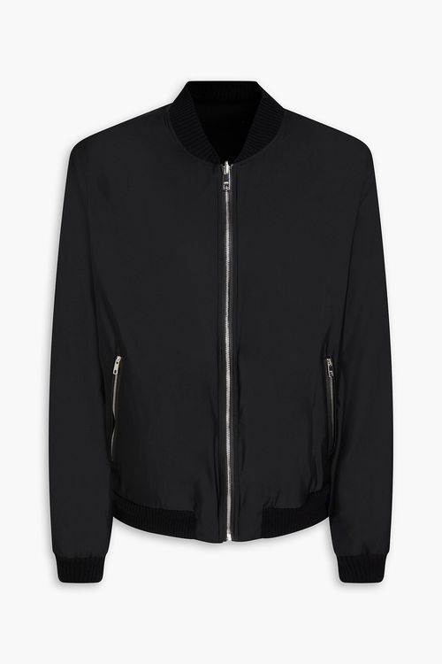 Reversible silk and wool-blend bomber jacket - Black - IT 56