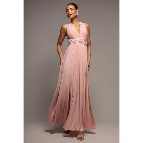 Goddiva Multiway Tie-Up Maxi Dress - Blush Pink