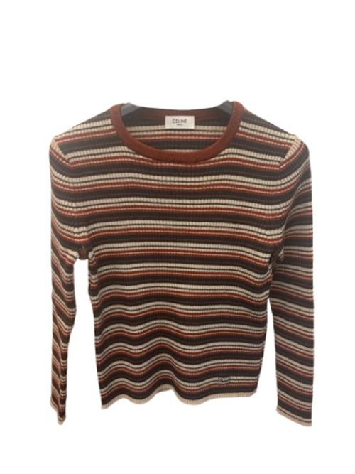 Crewneck sweater IN striped ribbed wool