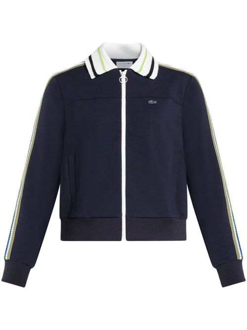 Logo-embroidered cardigan - Blue