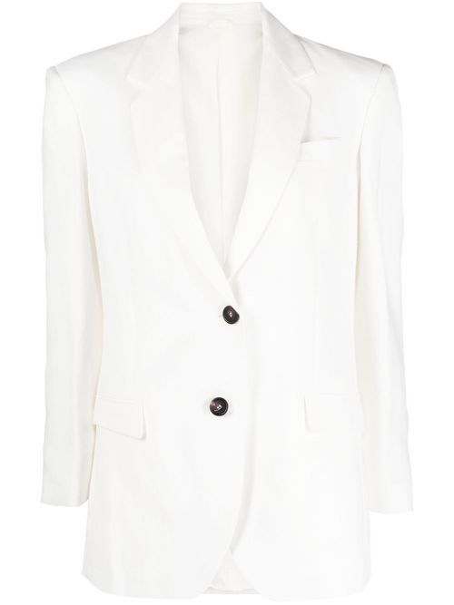 Notch-lapels single-breasted blazer - White