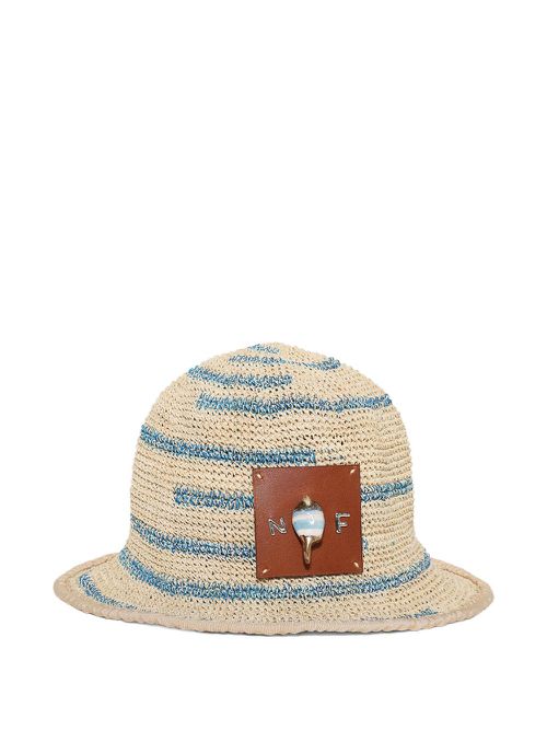 Striped crochet bucket hat - Neutrals