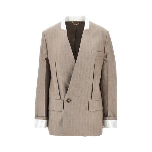 VICTORIA BECKHAM Collarless wool jacket Woman 8