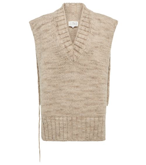 Alpaca, cotton, and wool sweater vest