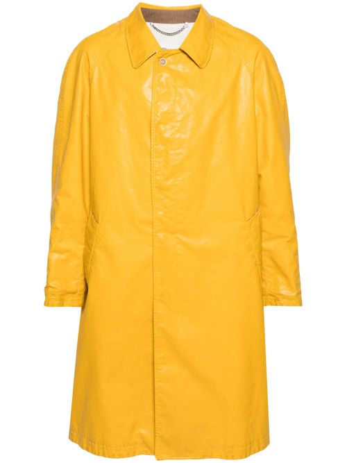 Distressed long trench coat - Yellow