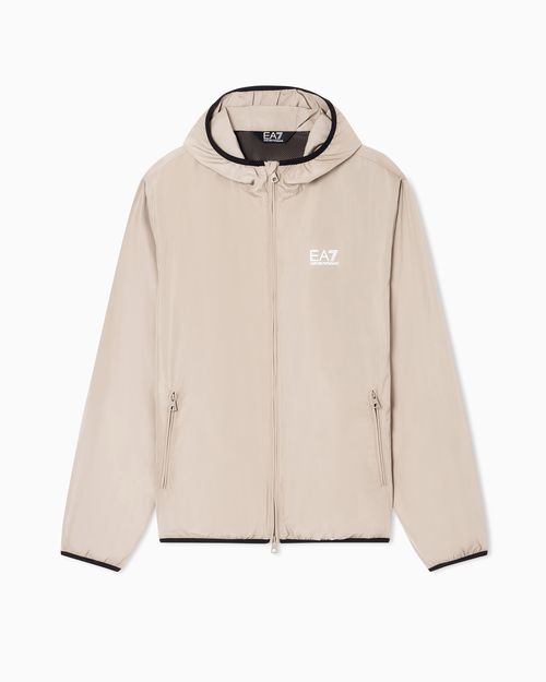 Technical hooded bomber with zip closure Core Identity