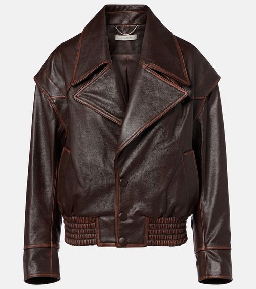 Leather biker jacket