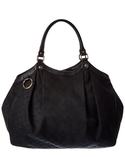 Black Gg Canvas Large Sukey Tote (Authentic Pre-Loved)