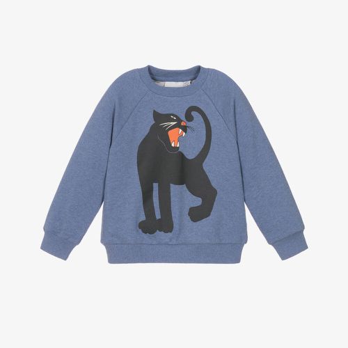 Mini Rodini Blue Panther Print Organic Cotton Sweatshirt