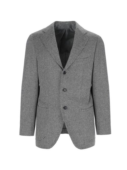 Single-Breasted Blazer In Gray Cashmere