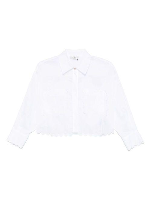 Elisabetta Franchi embroidered-logo shirt - White