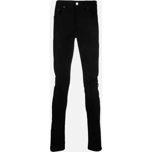 Men's Amiri Slim Fit Broken Ripped Black Denim Jeans - Size: 30/32