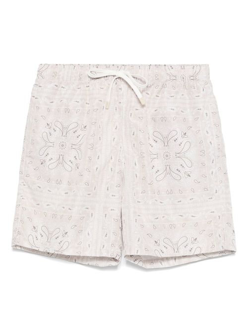 Bandana-print swim shorts - Neutrals