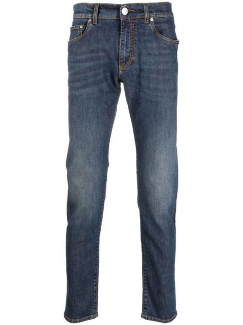 Low-rise straight-leg jeans - Blue