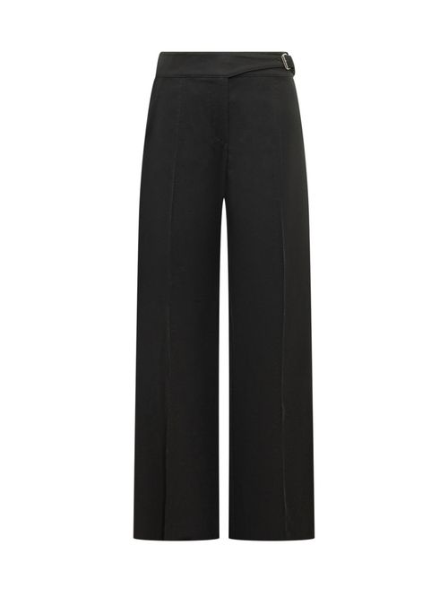Black Relaxed Flat Front Pants