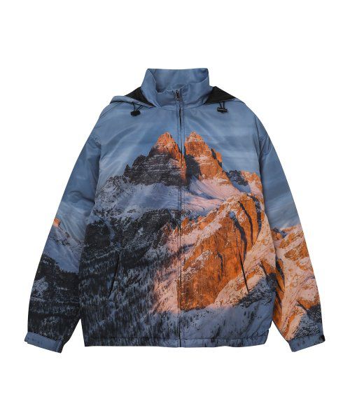 Mountain printed hooded jacket