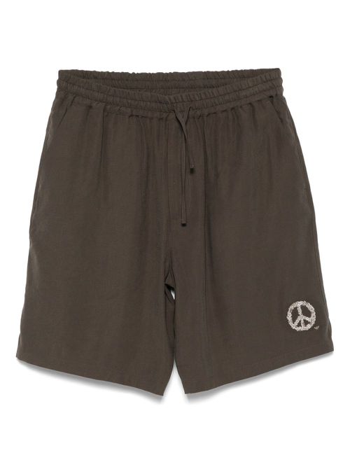 Emporio Armani peace sign-motif shorts - Brown
