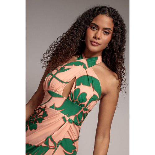Goddiva Printed Crossover Midi - Green
