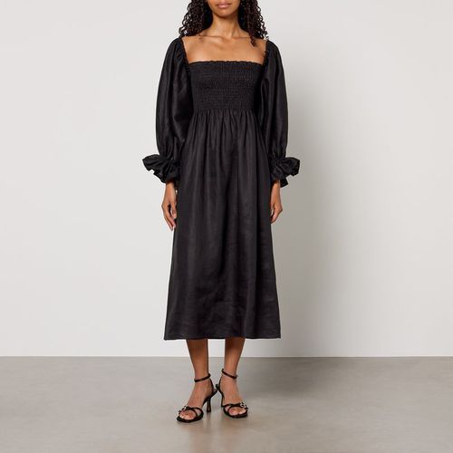 chinese dress ladies Sleeper Atlanta Linen Dress with Rose Detail - Black Vichy main image 1