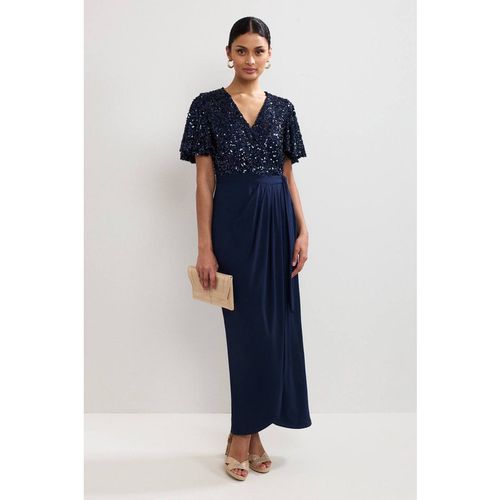 Phase Eight Women's Janessa Sequin Wrap Maxi Dress in Dark Navy