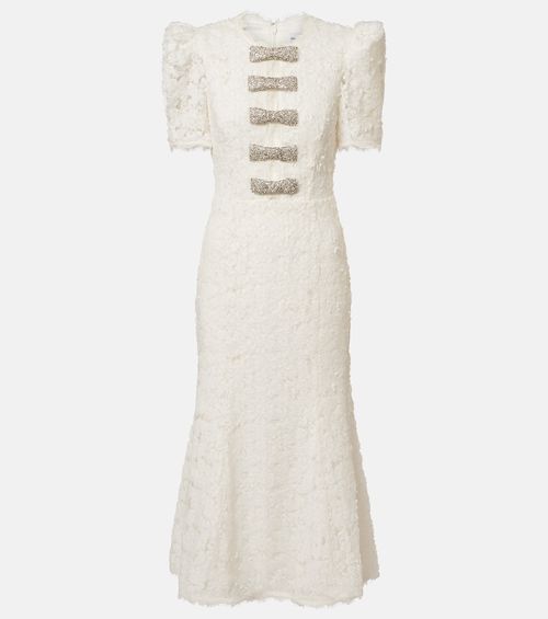 Bridal Dillon embellished lace midi dress
