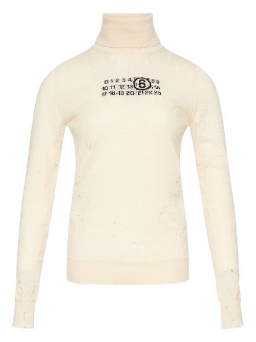 MM6 Maison Margiela Numbers-motif sweater - Neutrals