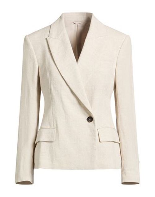 Woman Blazer Beige Size 6 Linen, Polyester, Polyamide