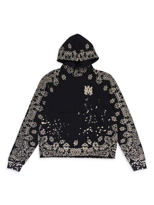 Bandana-print hoodie - Black