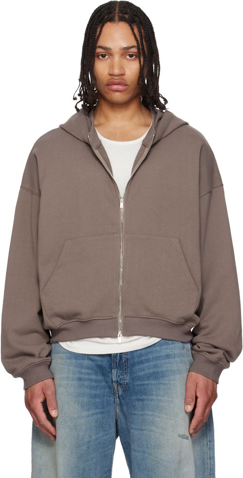 Brown RH Zip Up Hoodie