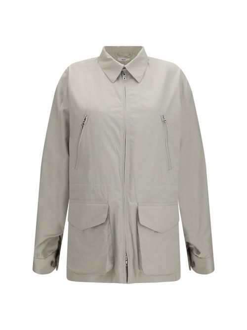 Cotton Zipped Pockets Jacket — Gray