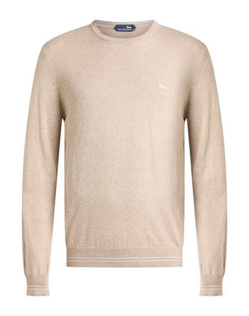 Man Sweater Beige Size 3XL Cotton, Linen
