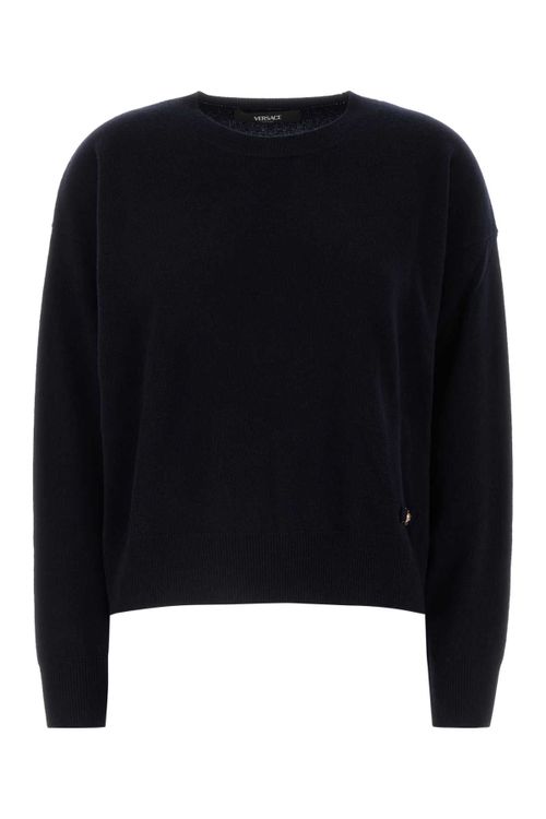 Virgin Wool & Cashmere Crewneck Sweater — Black