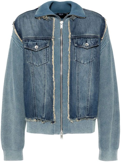 Knitted denim jacket - Blue