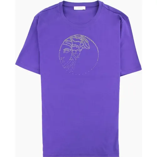 Men's Versace Collection Studded Medusa T-shirt Purple