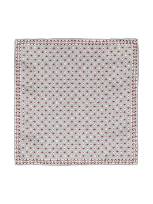 Geometric-print silk handkerchief - Grey