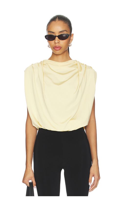 The Line by K Bobi Draped Shell Top in Black. - L also in XS