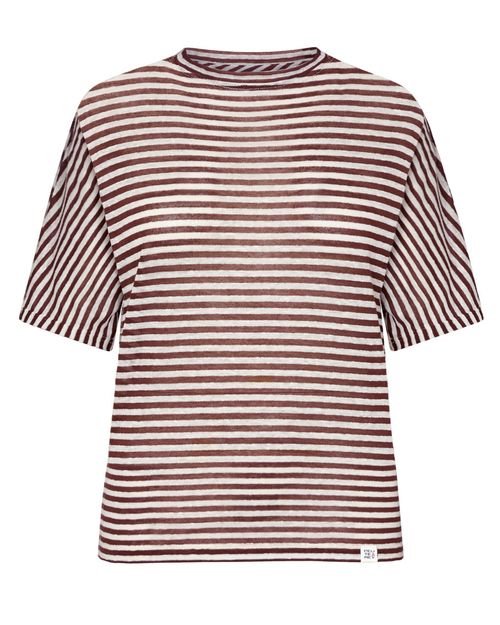 Brown Stripes Crew Neck T-Shirt
