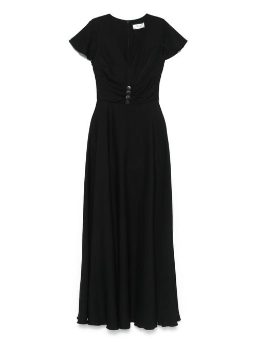 Decorative-button maxi dress - Black