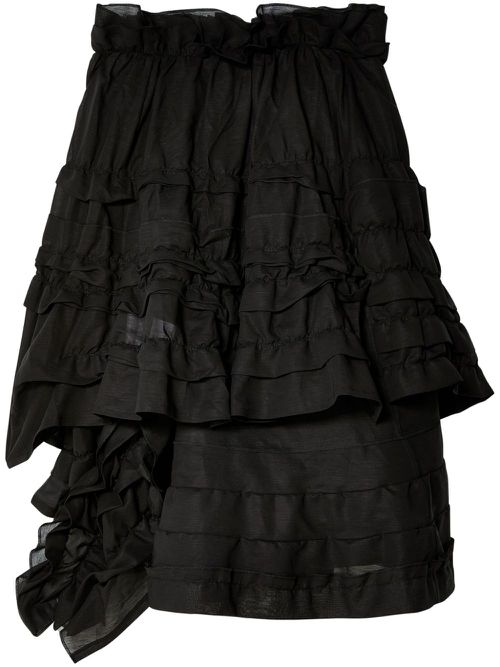 Draped asymmetric skirt - Black