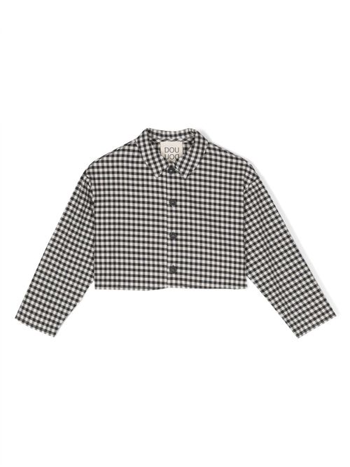 Lucky gingham cropped jacket - Black