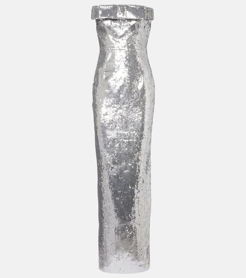 Sisu bow-detail sequined gown