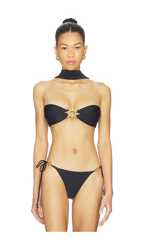 Leslie Amon Sun Bandeau Neck Bikini Top in Black. - L also in M, S