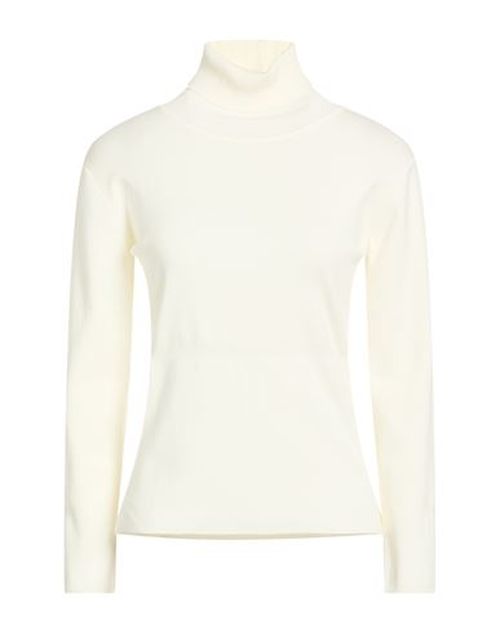 Woman Turtleneck Cream Size M Viscose, Polyester