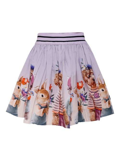 Printed flared skirt - Purple